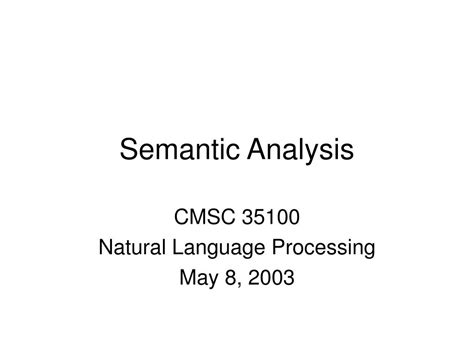 PPT - Semantic Analysis PowerPoint Presentation, free download - ID:2914434