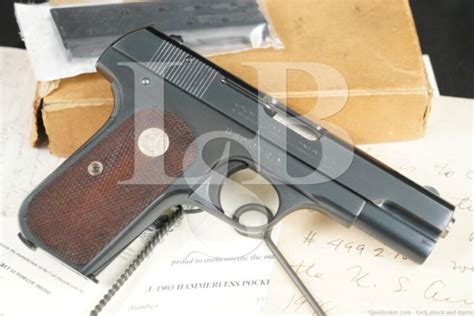 Wwii Oss Colt Model 1903 Pocket Hammerless 32 Acp Semi Auto Pistol Candr Lock Stock And Barrel