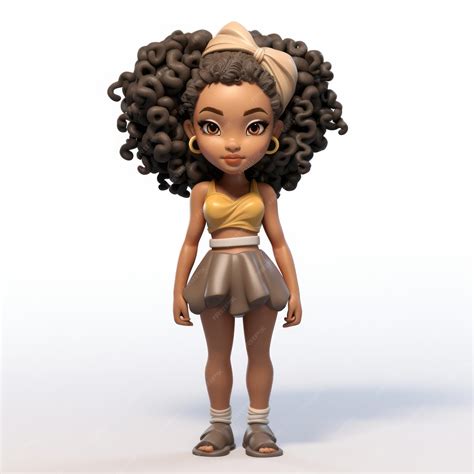 Premium Photo African Girl 3d Female Character Model With Iconic Pop