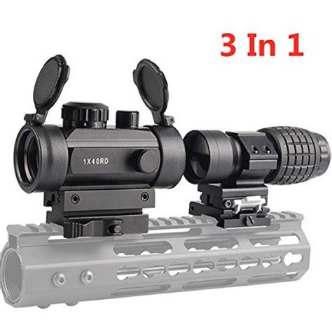 Luger Tactical 1x40mm Red Green Dot Sight 3X Magnifier Scope With