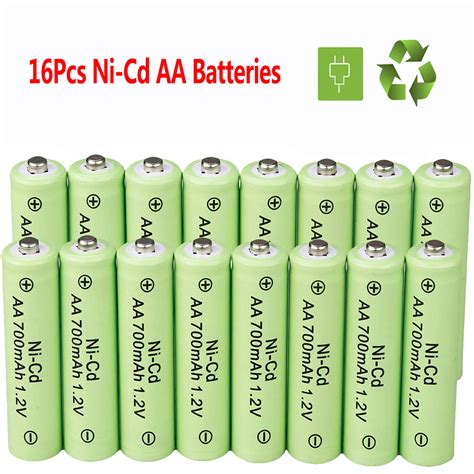 16 Pack AA Ni CD 700mAh 1 2V Rechargeable Batteries For Garden Solar