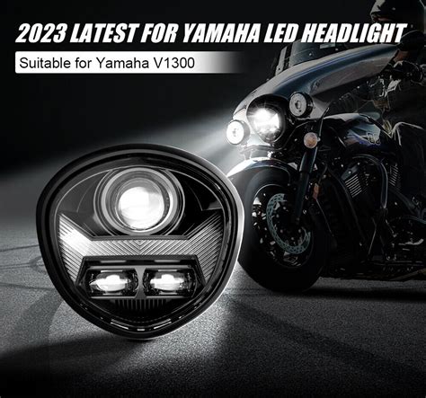 Led Adjustable Headlight Assembly Hi Low Beam For Yamaha V Star