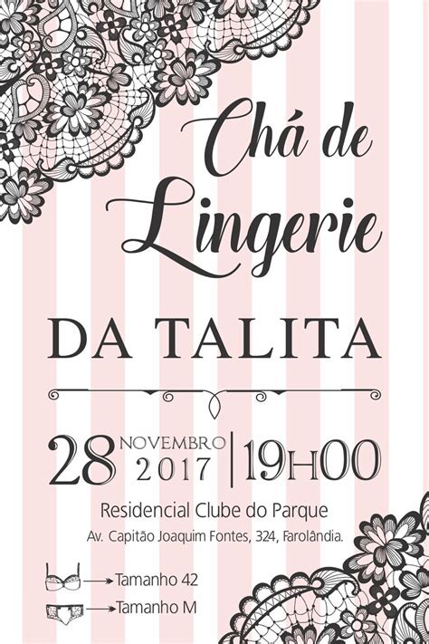 Convite Chá de Lingerie Noivado Casamento Elo7