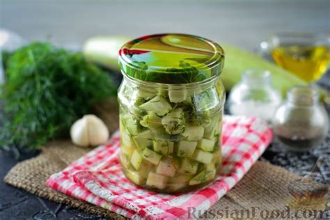 Рецепт: Маринованные кабачки с чесноком и укропом (на зиму) на ...