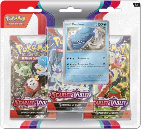 Scarlet And Violet 3 Pack Blister Dondozo Sv01 Scarlet And Violet Base