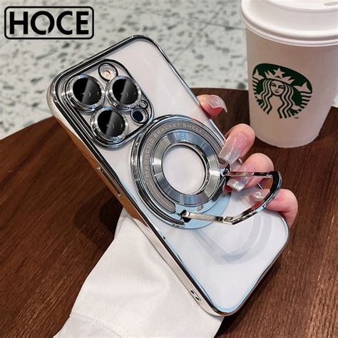 Hoce Luxury Plating Transparent Magsafe Phone Case For Iphone