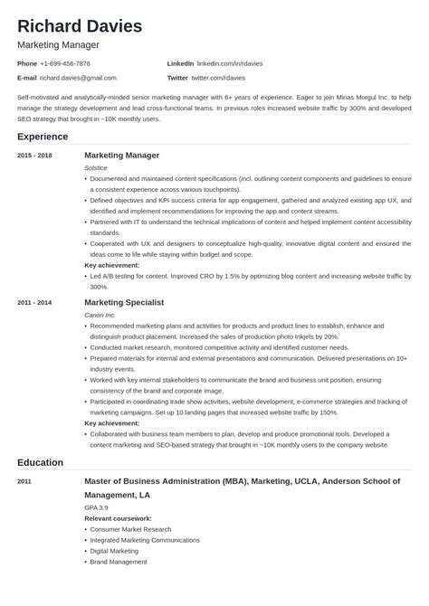 Marketing Resume Examples And Guide For 2025 Templates