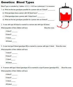 Blood Typing Game Worksheet - Worksheets For Kindergarten