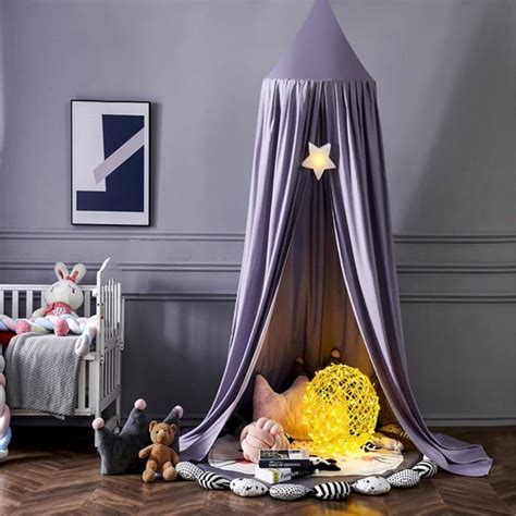 Ciel De Lit Pour Bb Enfants Couleur Unie Moustiquaire Rideau Baldaquin