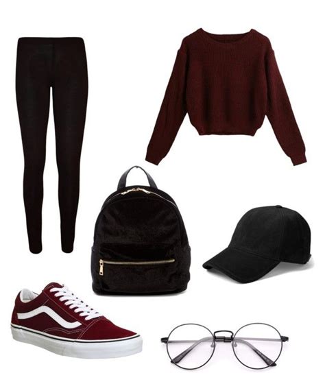 "Maroon and black outfit" by dooma-2 on Polyvore featuring Vans ...