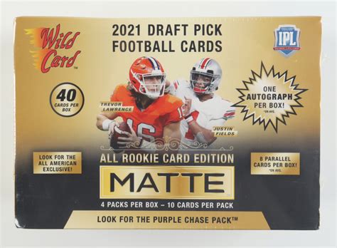 2021 Wild Card MATTE GOLD Football Mega Box With 4 Packs Barnebys