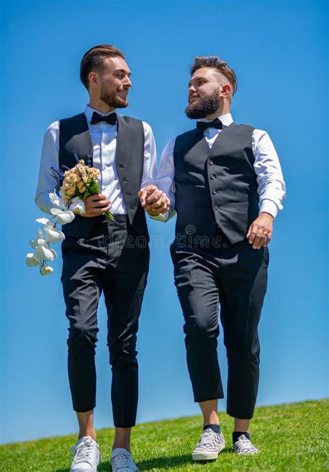 Gay Couple Wedding Lgbt Gay Marriage Couple Having Romantic Moment