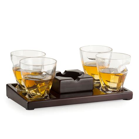 Cigar Holder Whiskey Glasses Set Set Of 4 Ash Tray The Wine Savant Touch Of Modern