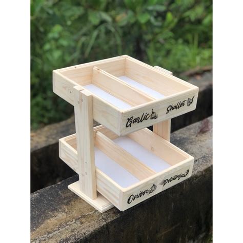 RAK BAWANG KAYU PALLET PINE 2 TINGKAT Shopee Malaysia