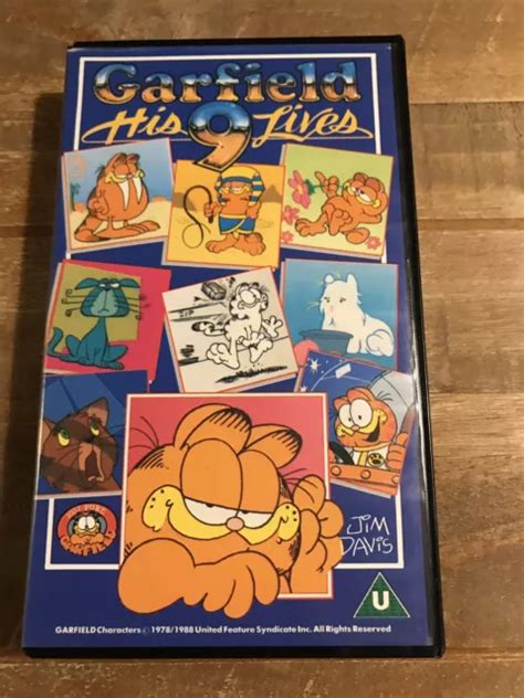 GARFIELD HIS 9 Lives VHS Video Jim Davis Childrens Retro Cat Odie Jon ...