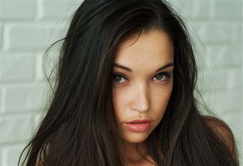 X Women Brunette Brown Eyes Face Wallpaper Kb