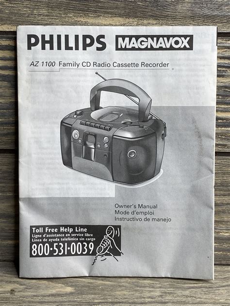 Vintage Phillips Magnavox Owners Manual Az 1100 Cd Radio Cassette Recorder Ebay