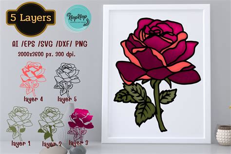 D Layered Rose Graphic By Nopnop Mandala Design Creative Fabrica