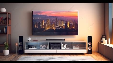 3d Rendering Of A Smart Tv Streaming Movies In A Living Room Background ...