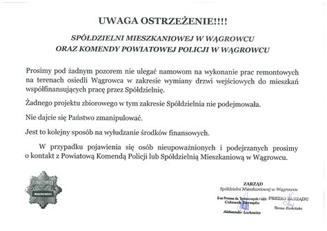 UWAGA Spółdzielnia Mieszkaniowa w Wągrowcu