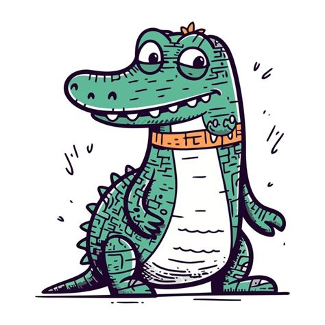 Premium Vector Cute Crocodile Vector Illustration Of A Cartoon Crocodile