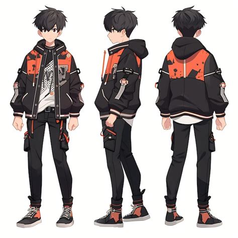 Premium Ai Image 2d Anime Character Concept Art Turnaround Sheet Showcasing Different Styles