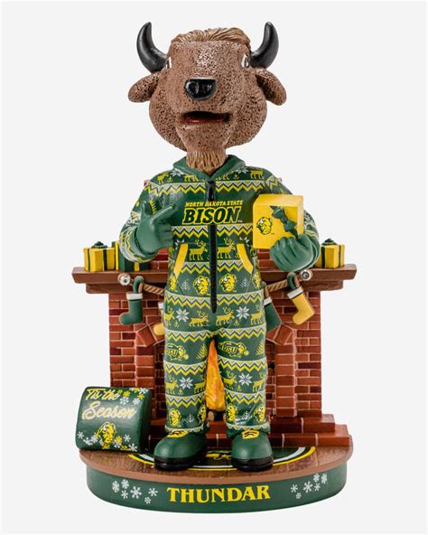 Thundar North Dakota State Bison Holiday Mascot Bobblehead Foco