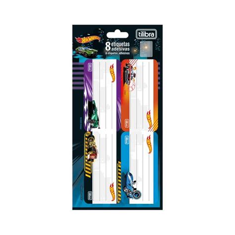 ETIQUETA ESCOLAR DECORADA TILIBRA HOT WHEELS Atacado Ideal