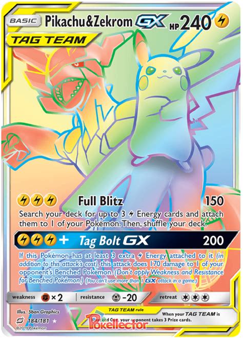 Pikachu Zekrom Gx Team Up Pokemon Card