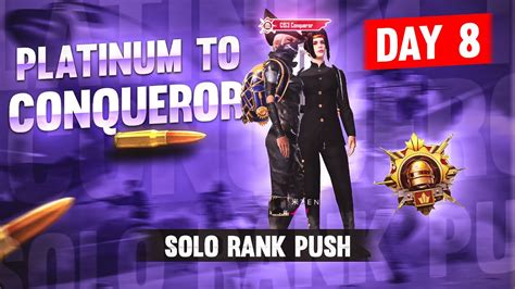 Platinum To CONQUEROR In BGMI Solo Rank Push Live Day 8 ATOVPLAYZ