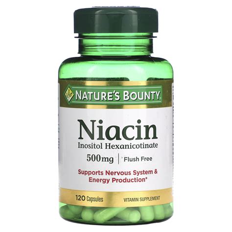 Natures Bounty Flush Free Niacin 500 Mg 120 Capsules