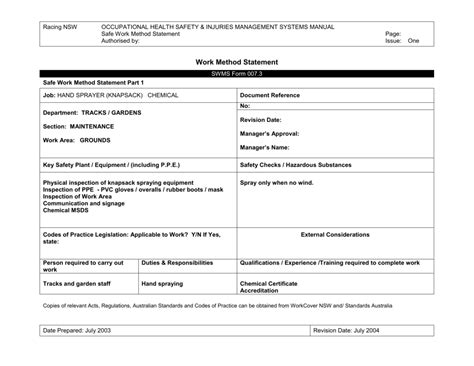 Work Method Statement