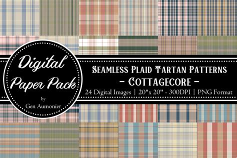 Cottagecore Plaid Seamless Pattern Set Graphic by Gen Aumonier ...