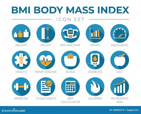 体重指数身体质量指数圆图标集由体重身高体重指数机器图表测量健康心脏病规模糖尿病饮食 向量例证 插画 包括有 计算器