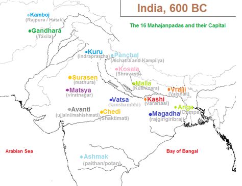 16 Mahajanapadas In Political Map - Map