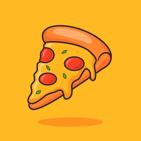 Ilustraci N De Icono De Vector De Dibujos Animados De Rebanada De Pizza