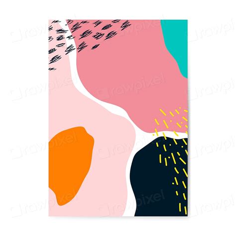 Colorful Memphis style poster vector | Premium Vector - rawpixel