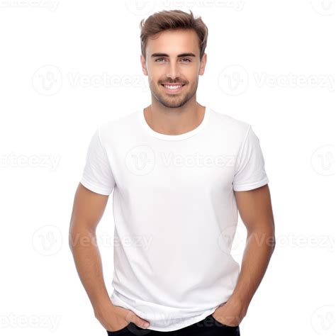 Handsome Business Man In White T Shirt Isolated 30768073 Png