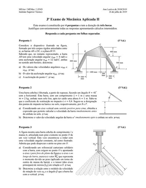 Exame Especial Ma Instituto Superior T Cnico De Julho