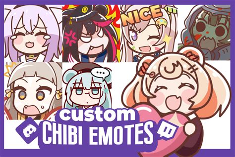 Custom Chibi Emotes For Twitch Discord Artistsandclients