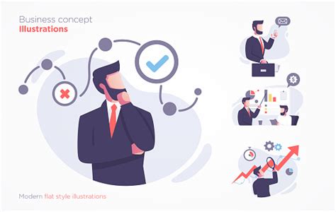 Set Of Business Concept Illustration Modern Flat Style Illustration