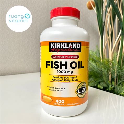 Jual Kirkland Fish Oil 1000 Mg 400 Softgels Shopee Indonesia