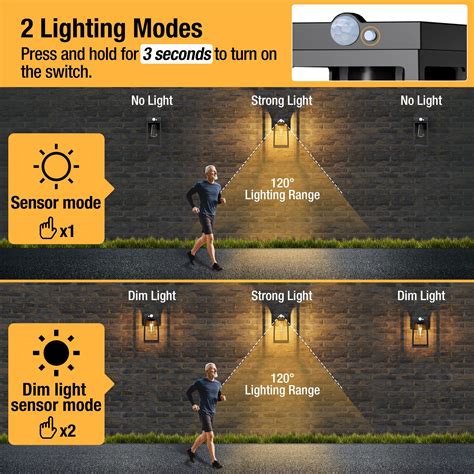 Pack Solar Wall Lights Outdoor Motion Sensor Wireless Solar Porch