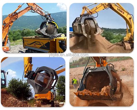 Soil Screen Attachments Rotating Screening Bucket For Excavator With