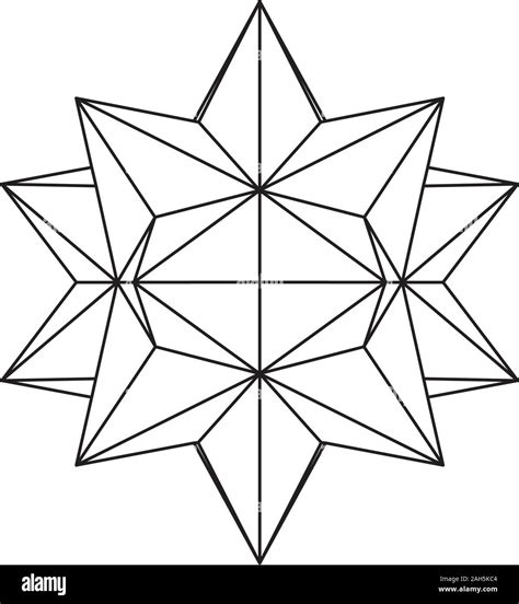 Vector Line Illustration Of A Geometric Star On White Background Stock