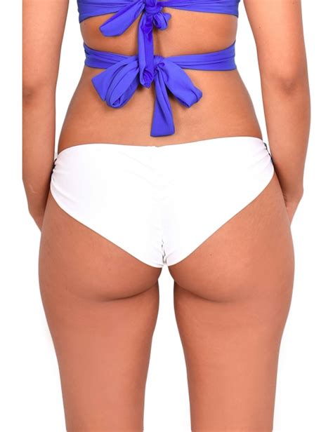 Calzon de bikini Drapeado Estampado Azul Samia cl Tamaño L Color