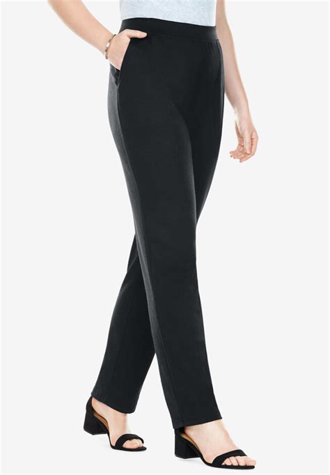 Straight Leg Ponte Knit Pant Woman Within