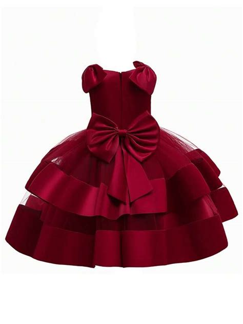 Young Girl Formal Dress With Tulle And Satin Material Sleeveless Puffy