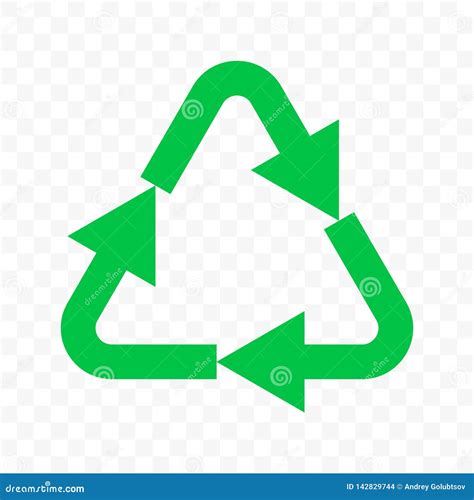 Recycle Eco Vector Icon Green Triangle Arrow Bio Recycle Sign Stock