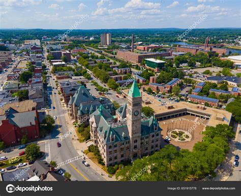 Lowell City Hall Downtown Aerial View Downtown Lowell Massachusetts Usa ...